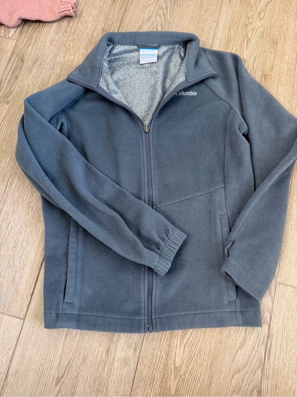 Columbia Omni-Heat Kids Gray Full Zip Jacket w/ Pockets Size L